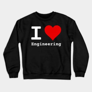 I Love Engineering | Stylized Heart Logo White Crewneck Sweatshirt